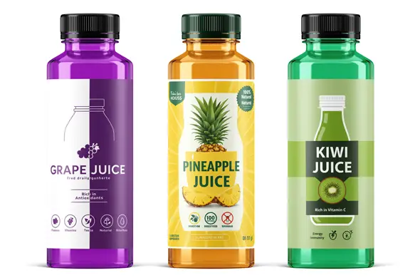 Organic Fruit Drink Bottle Design Template