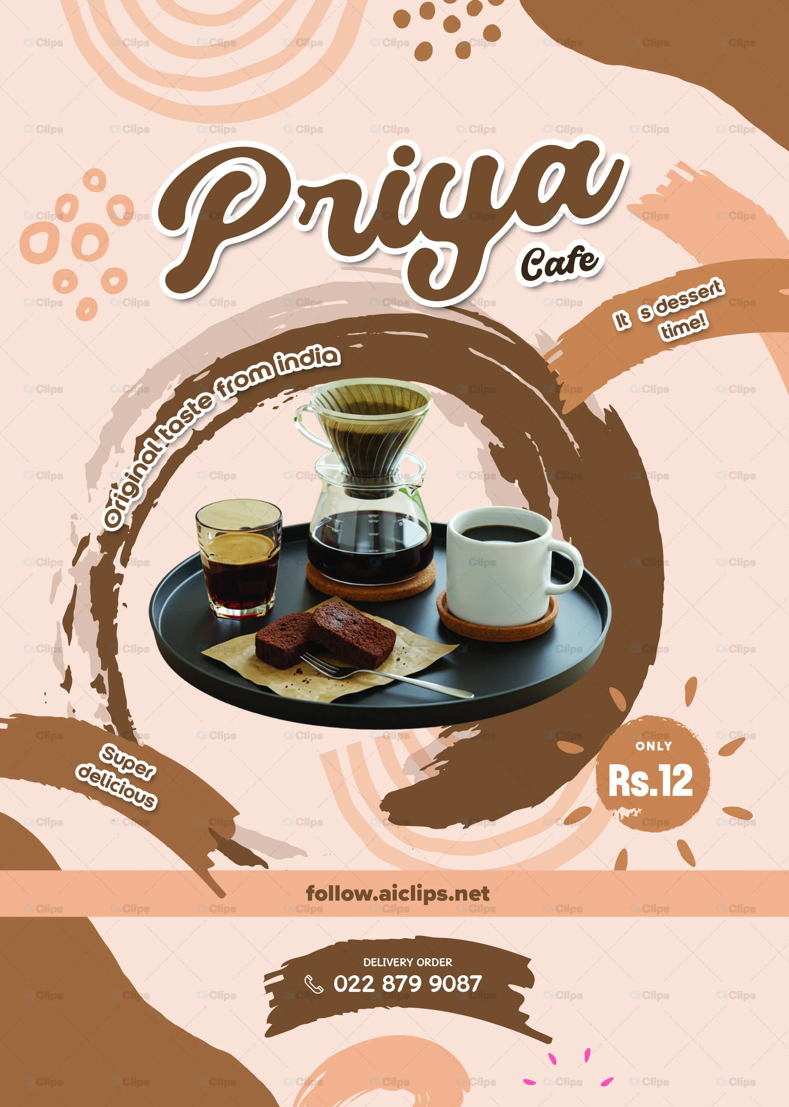 Vintage Style Coffee Shop Menu Poster Template