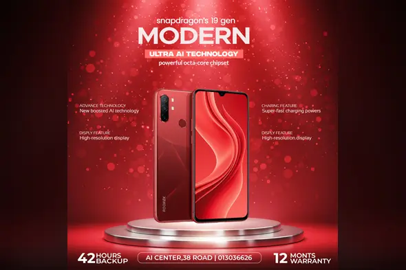 Modern Phone Design Photoshop Template for Creatives