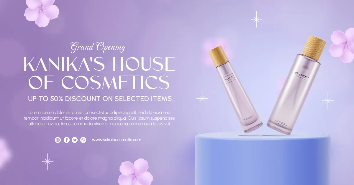 Elegant Cosmetics Grand Opening Promo Template