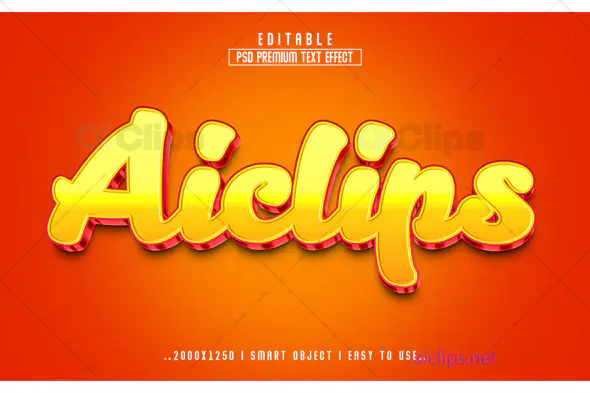 Vibrant Yellow Text Effect PSD