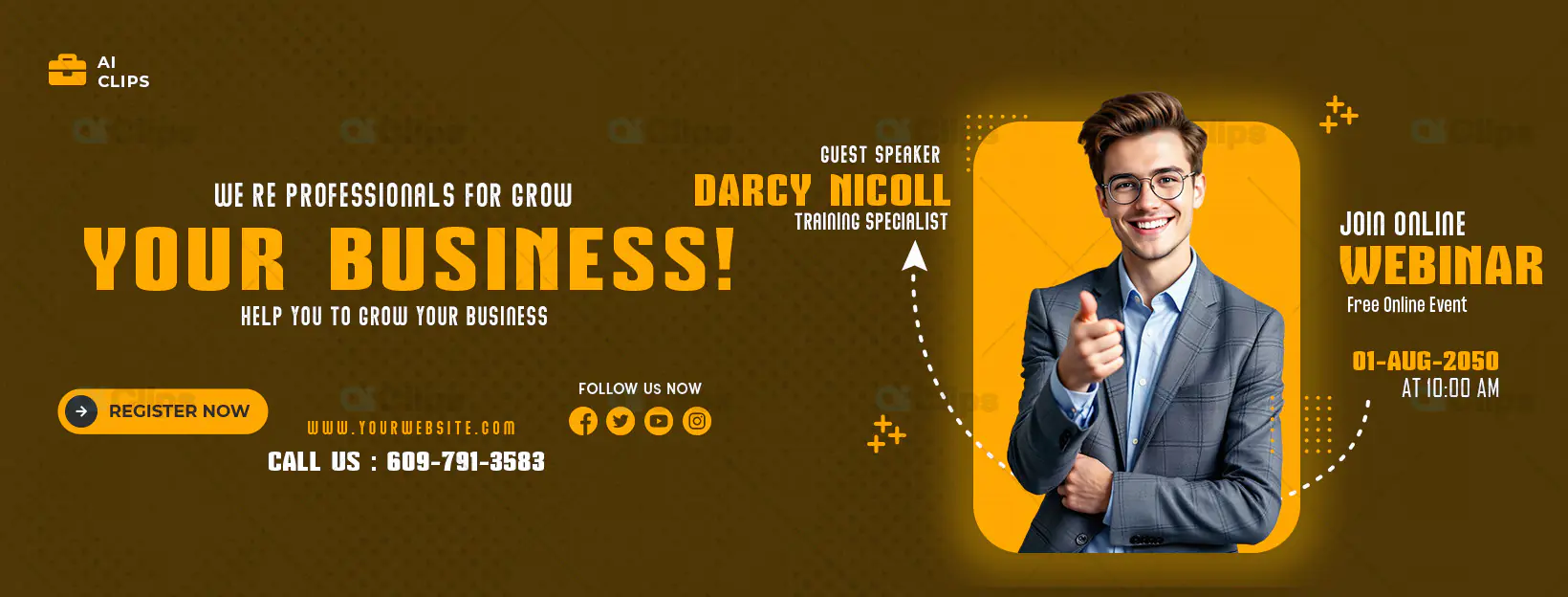 Business Webinar Promotion Banner PSD Template