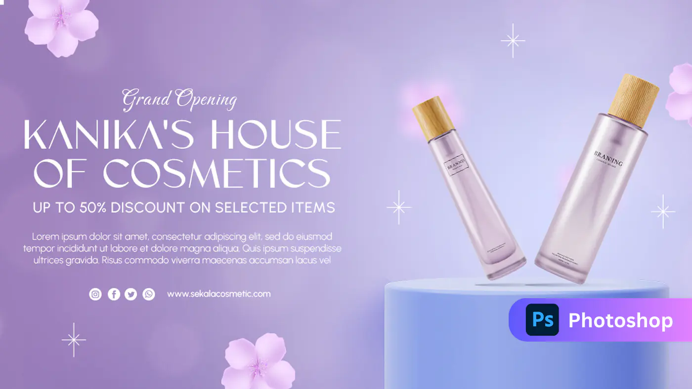 Elegant Cosmetics Grand Opening Promo Template