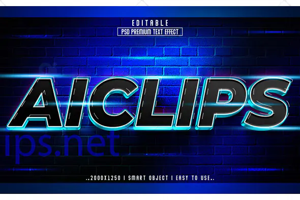Neon Glow Text Effect PSD