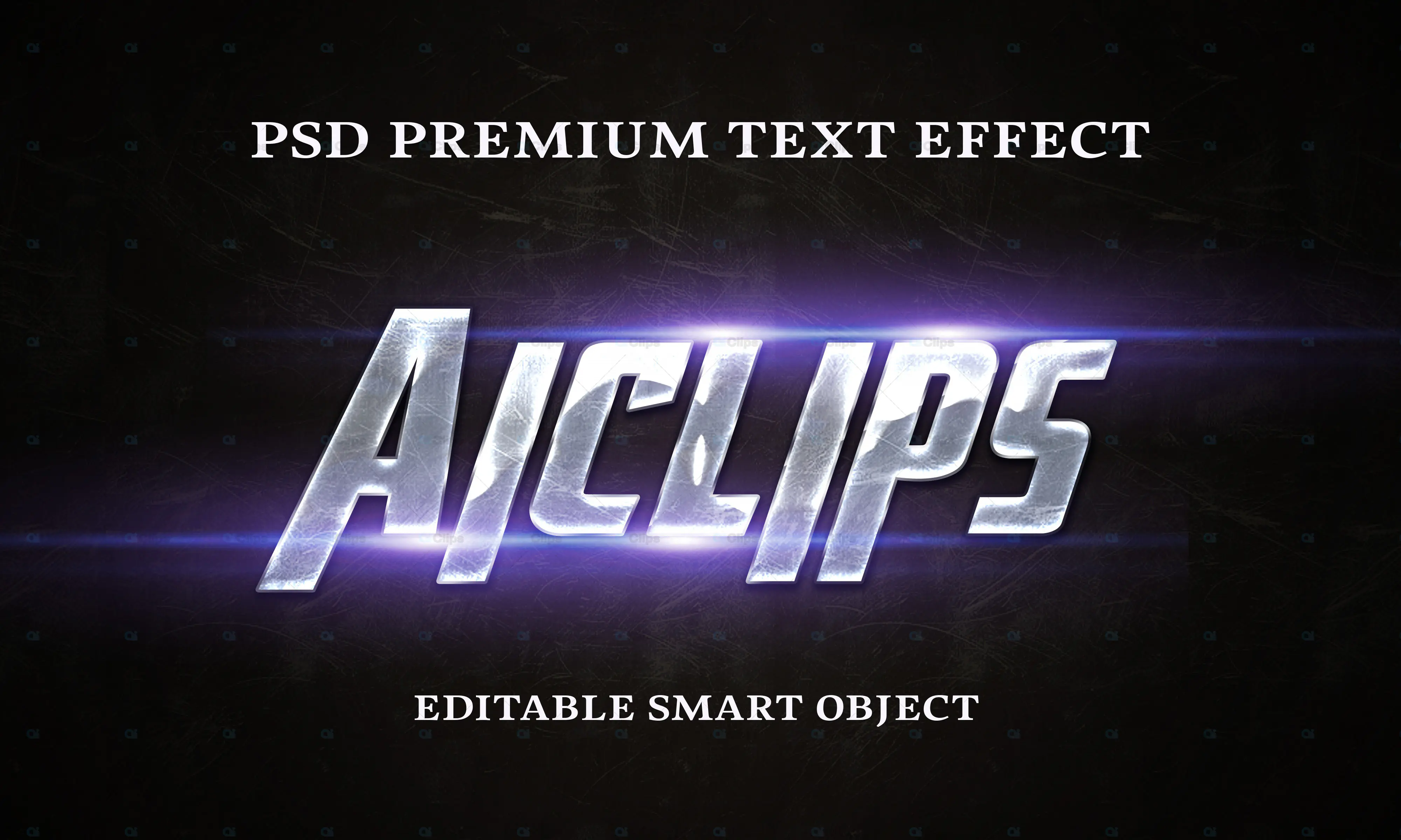 Metallic Silver Glow Text Effect PSD