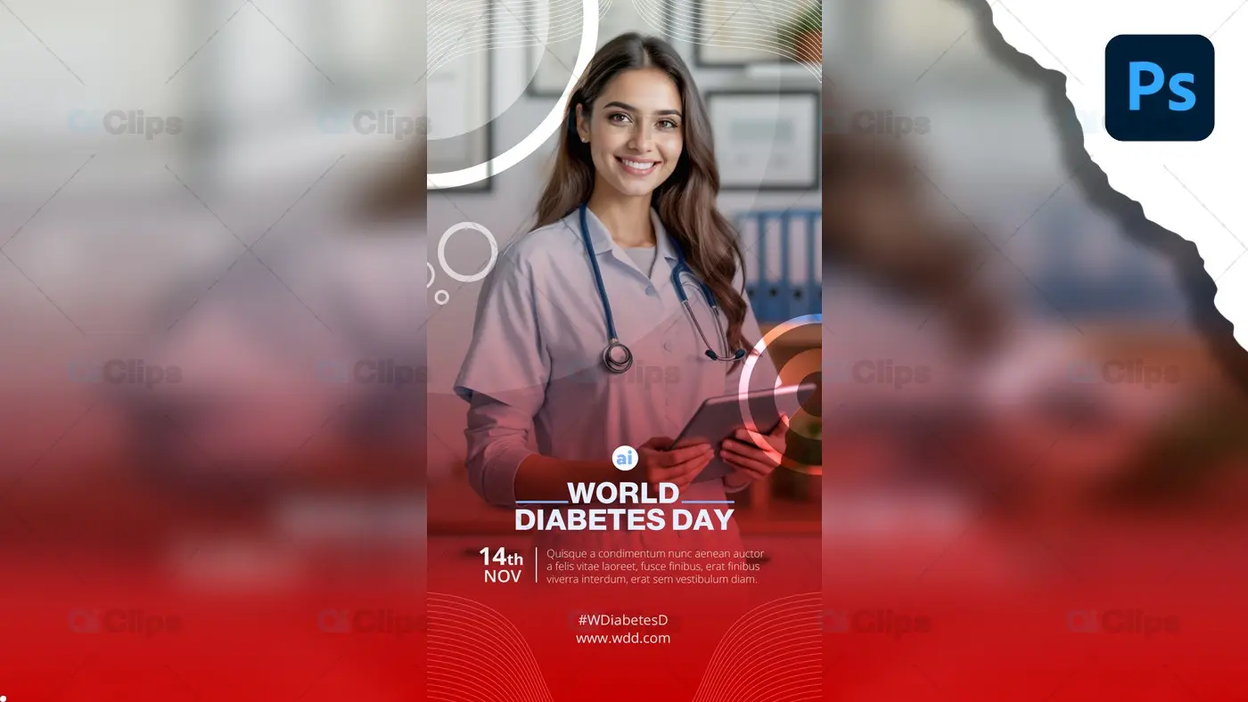 World Diabetes Day Awareness PSD Template