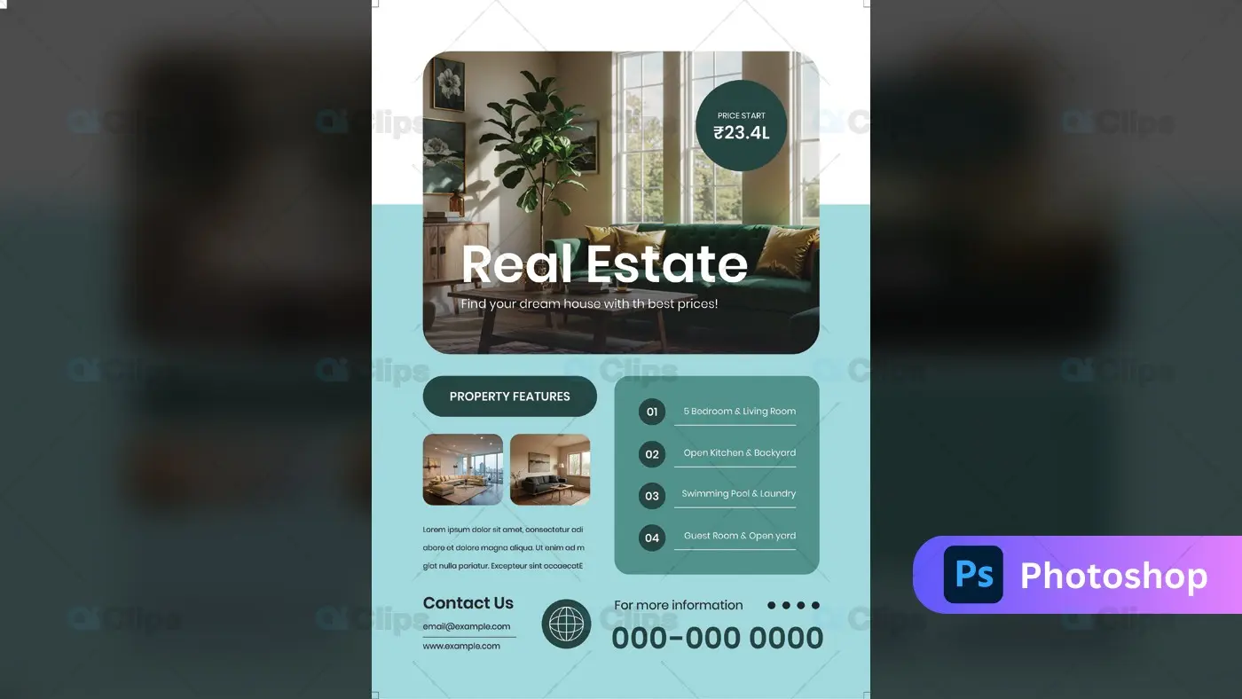 Modern Real Estate Property Marketing Template with Mint Theme