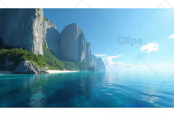 Majestic Coastal Cliffs with Crystal Clear Waters