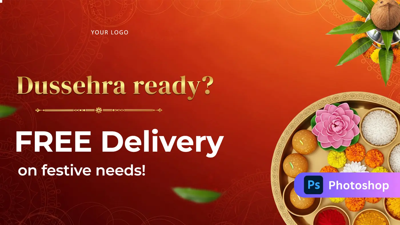 Dussehra Festival Delivery Promo Template