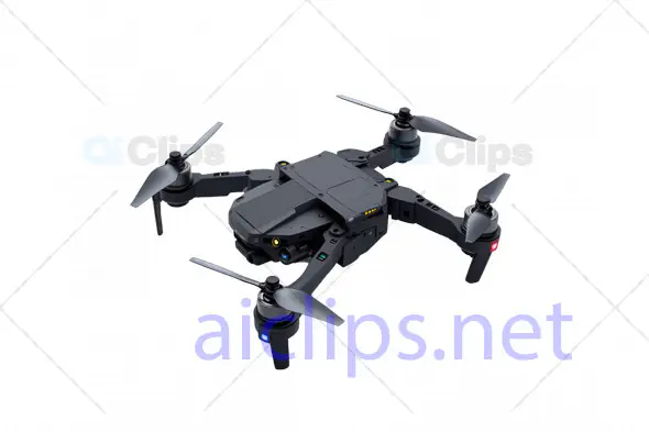 Compact 3D Black Drone with Dual Camera and LED Markers