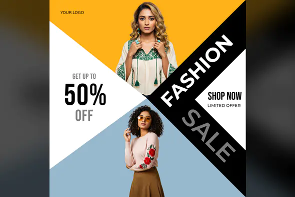 Geometric Fashion Sale Promo Template