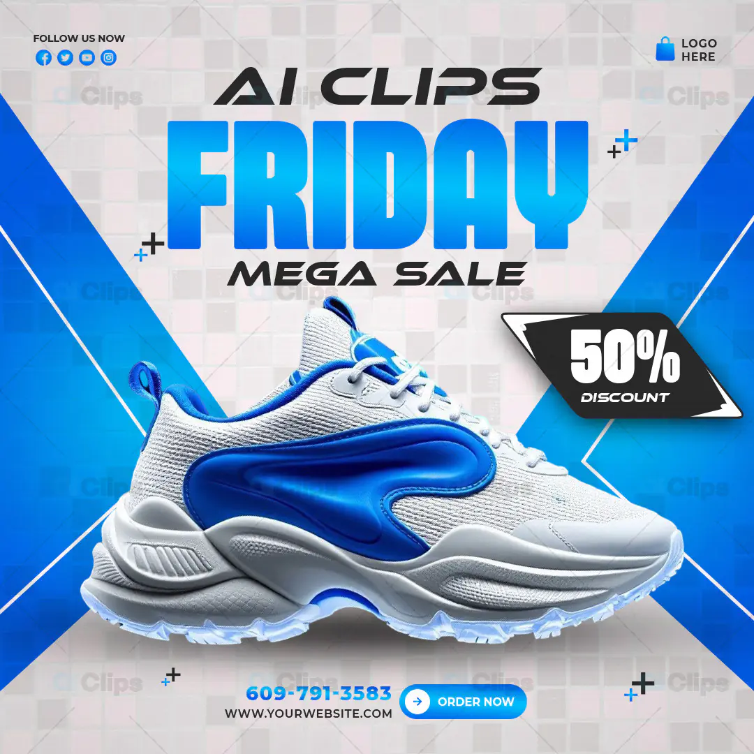 Friday Mega Sale Shoe Banner