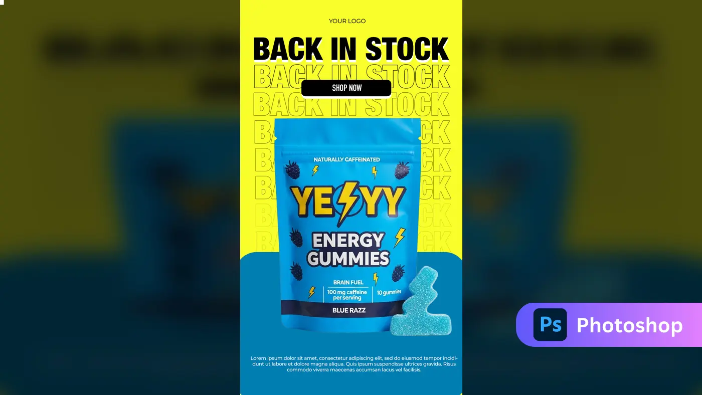 Vibrant Supplement Product Ad Template