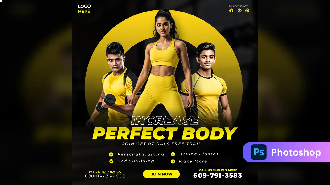 Fitness Gym Promotional Banner Template