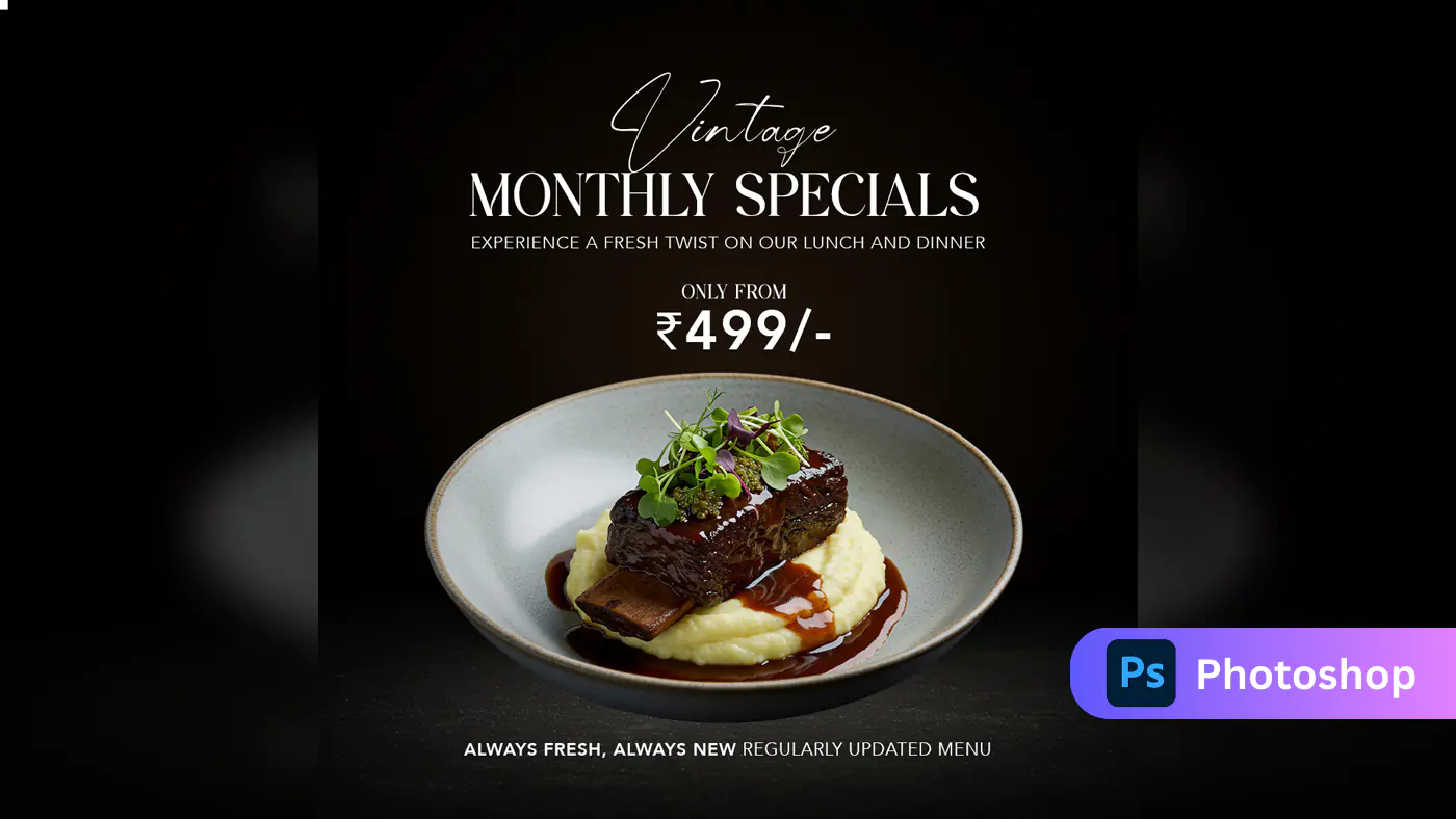 Enhanced Vintage Restaurant Monthly Specials Ad