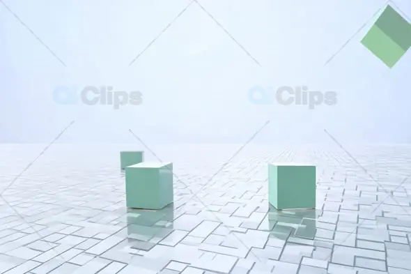 Minimalist Floating Cubes - Abstract Geometric Animation