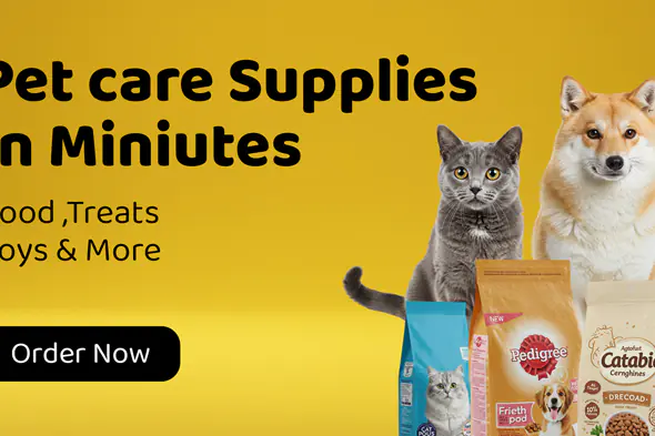 Pet Care Supplies Delivery Banner Template