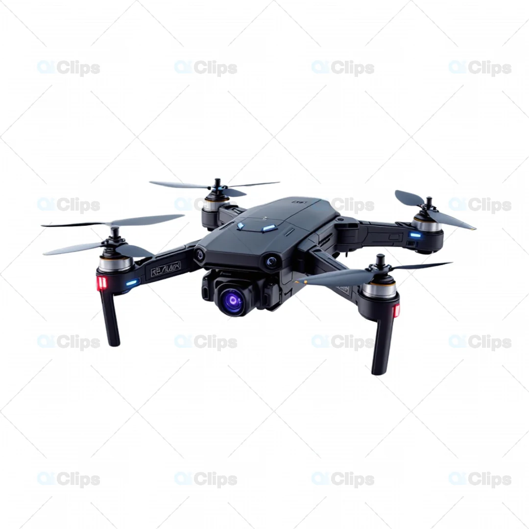 High-Tech 3D Drone Model with LED Lights and Advanced Camera
