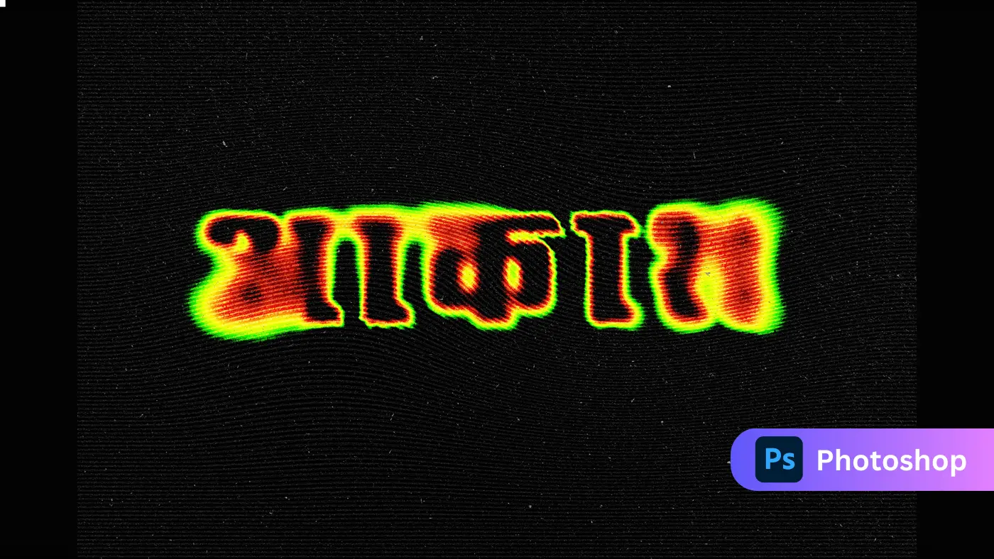 Glitch Text Effect Heatmap Neon Typography