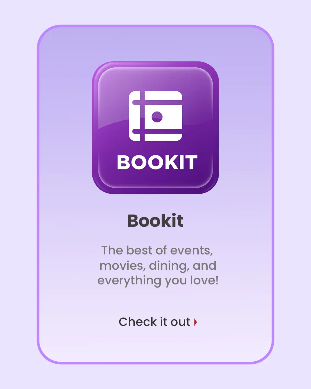 Book Events, Movies, Dining App Template