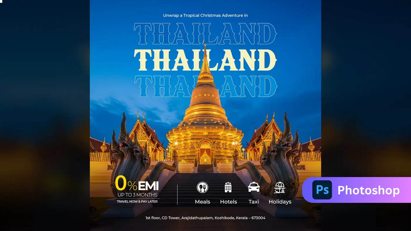 Thailand Festive Holiday Tour Ad Template