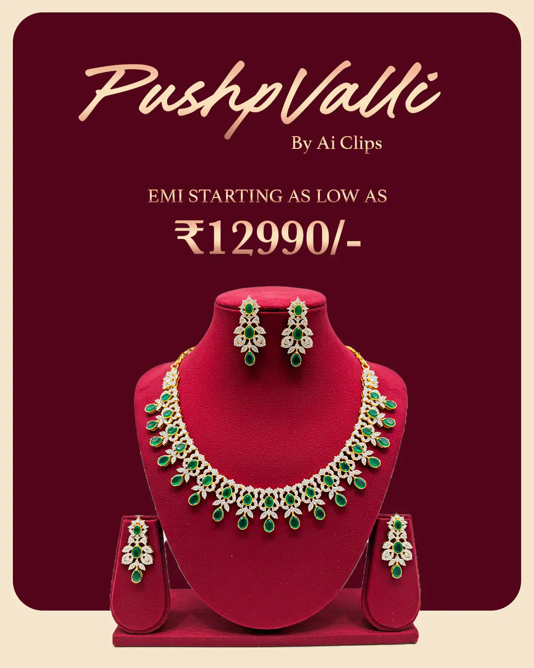 PushpValli Bridal Necklace  Jewelry Display Template