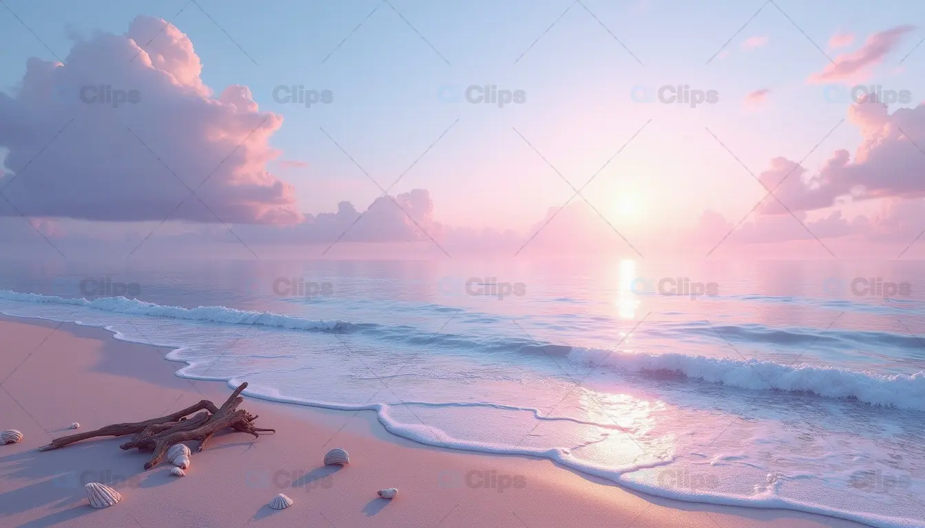 Serene Sunrise Over a Peaceful Beach