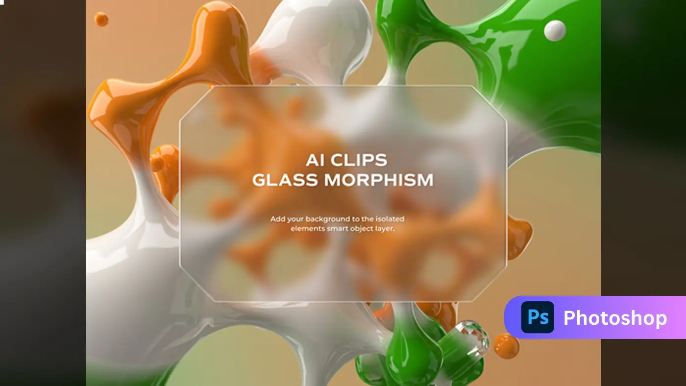 Glossy Tricolor Fluid Glass Morphism