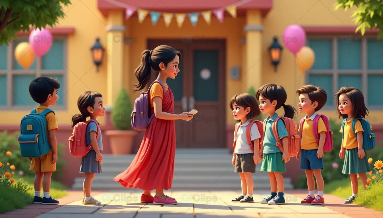 Teacher Welcoming Students Back to Schools
