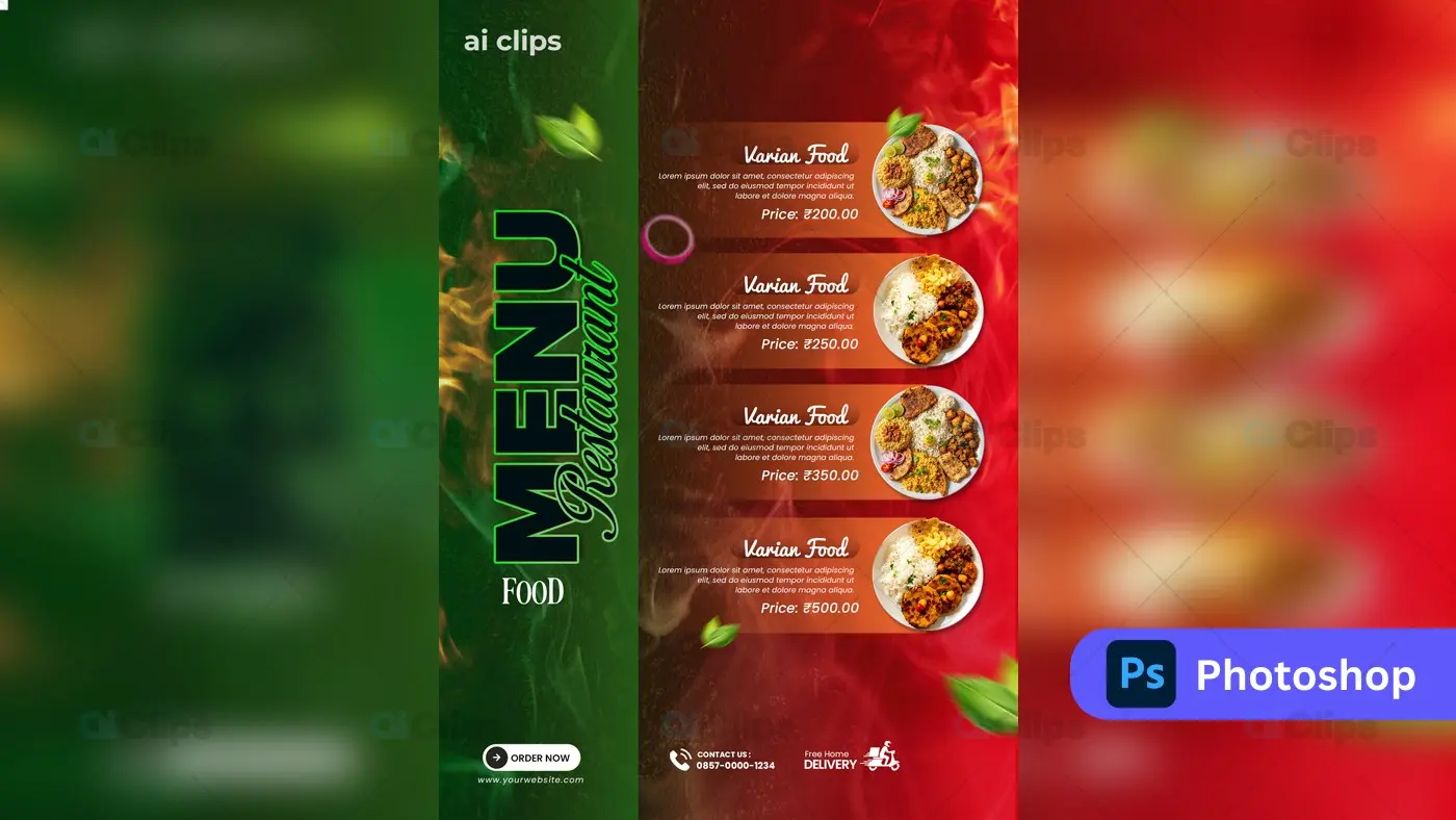 Restaurant Menu PSD Template