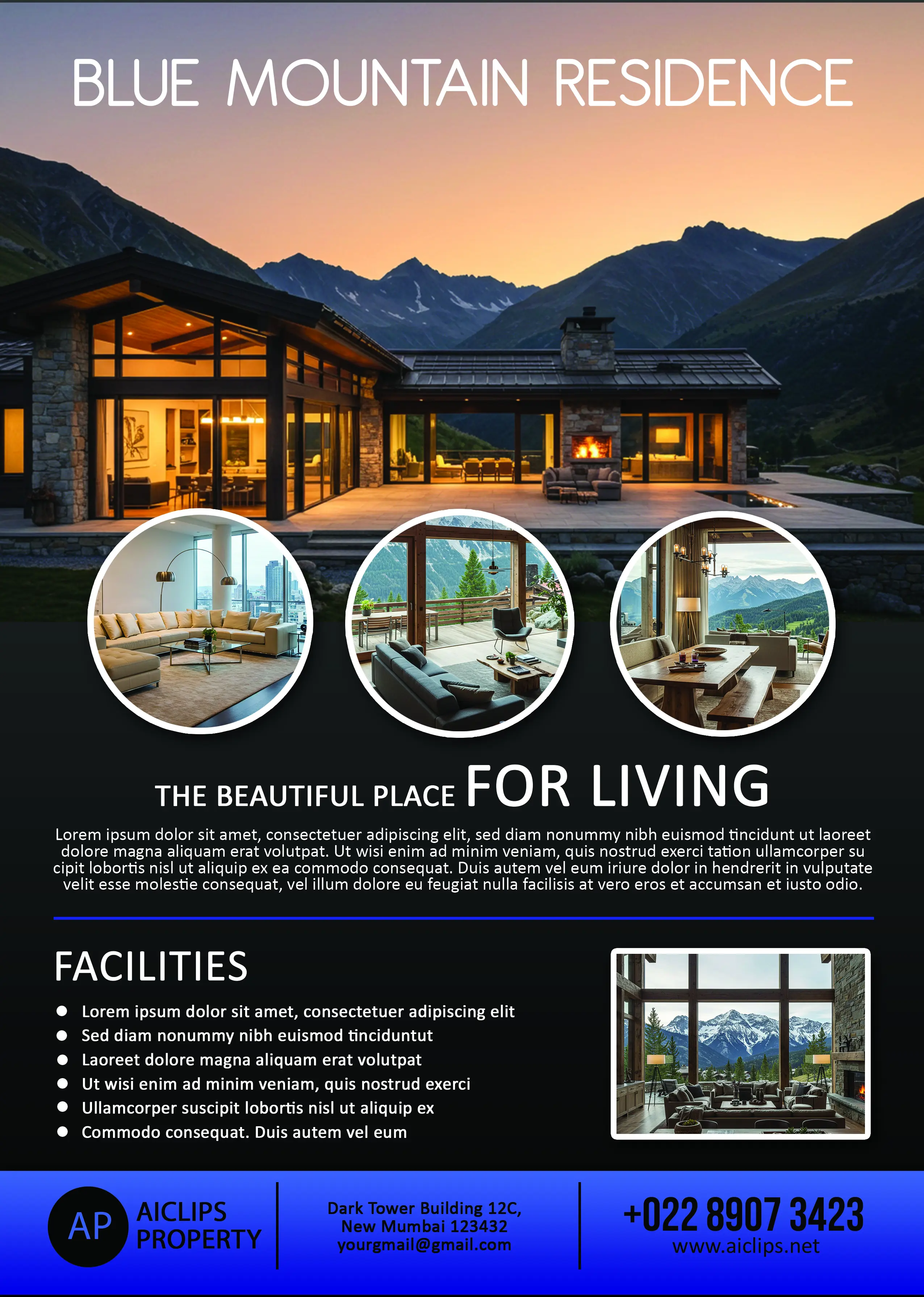 Luxury Mountain Residence Real Estate Template Design