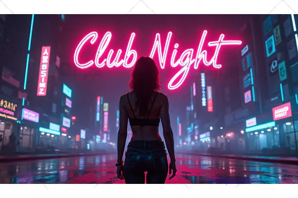 Club Night Neon Cityscape – Cyberpunk Vibes and Urban Adventure
