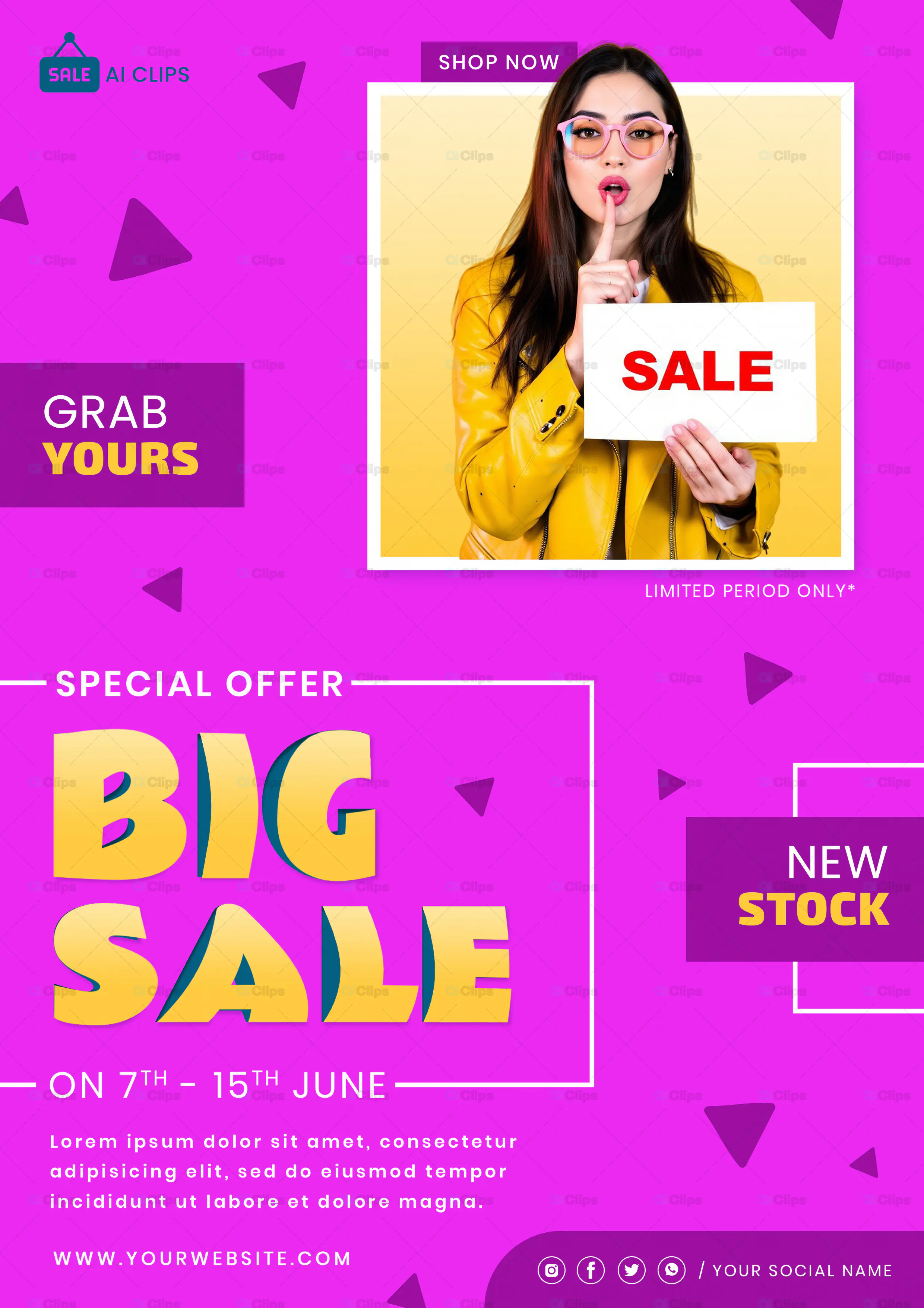 Big Sale Promotional Flyer PSD Template