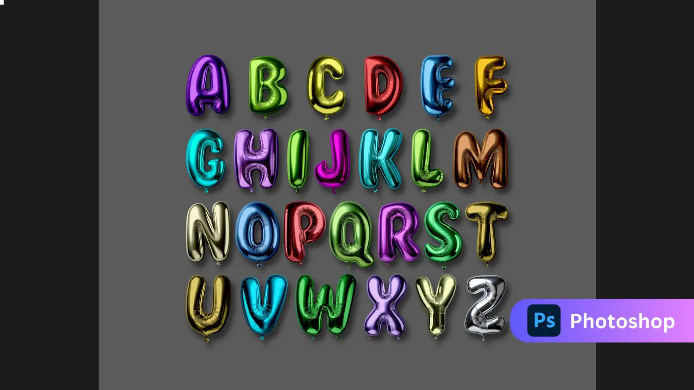 Colorful Balloon Alphabet  Text Effect