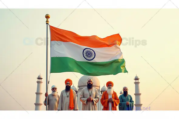 Sikh Community Celebrating Under the Indian Flag