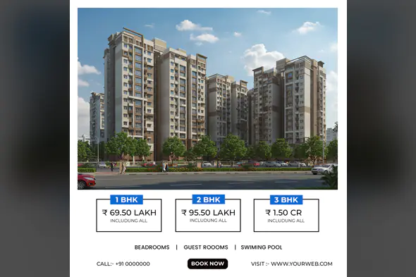 Modern Urban Apartment Complex Advertisement