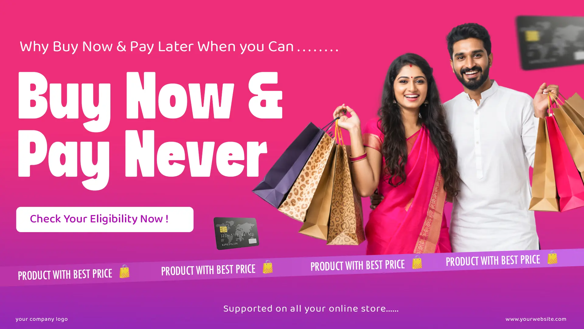 Buy Now Pay Later Promo Banner PSD Template