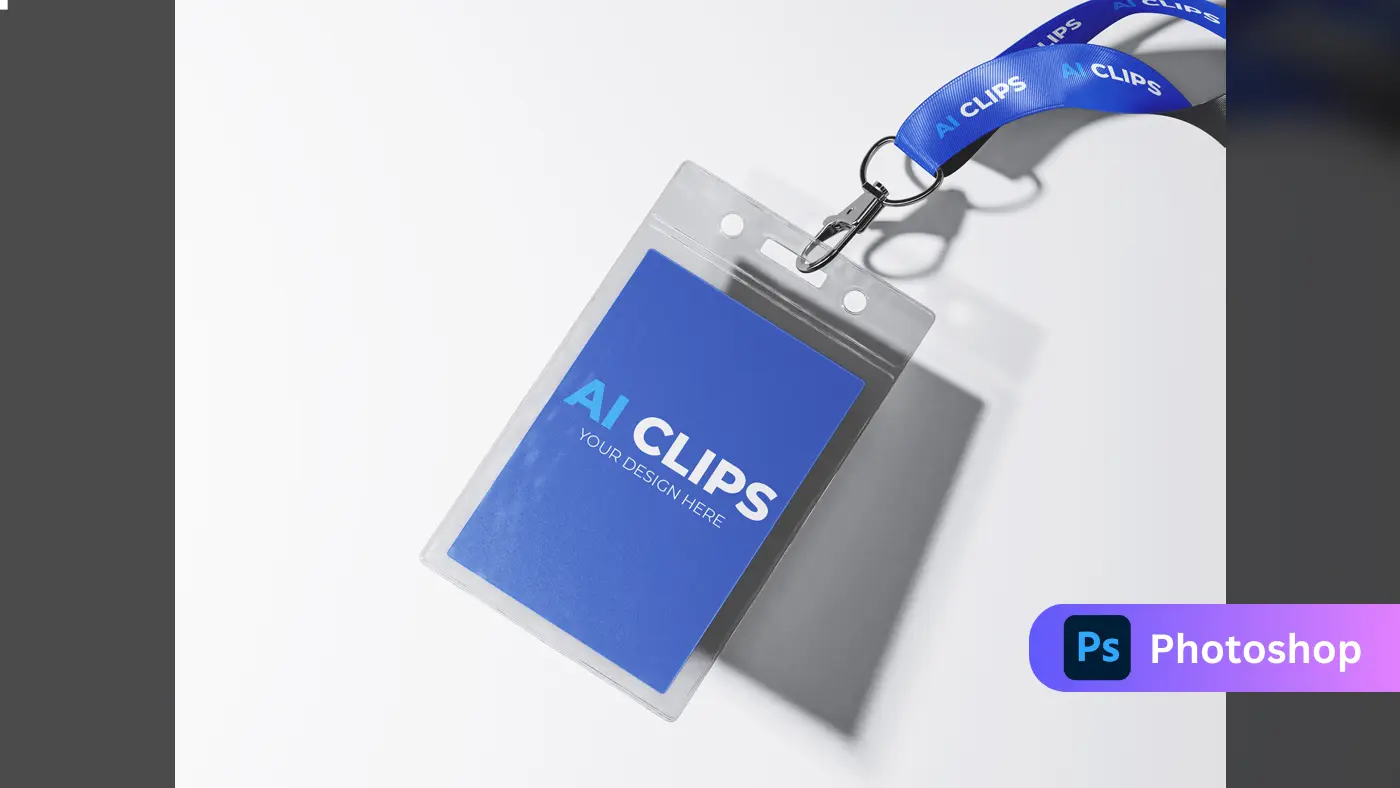 Corporate ID Card Mockup  Lanyard Branding Display