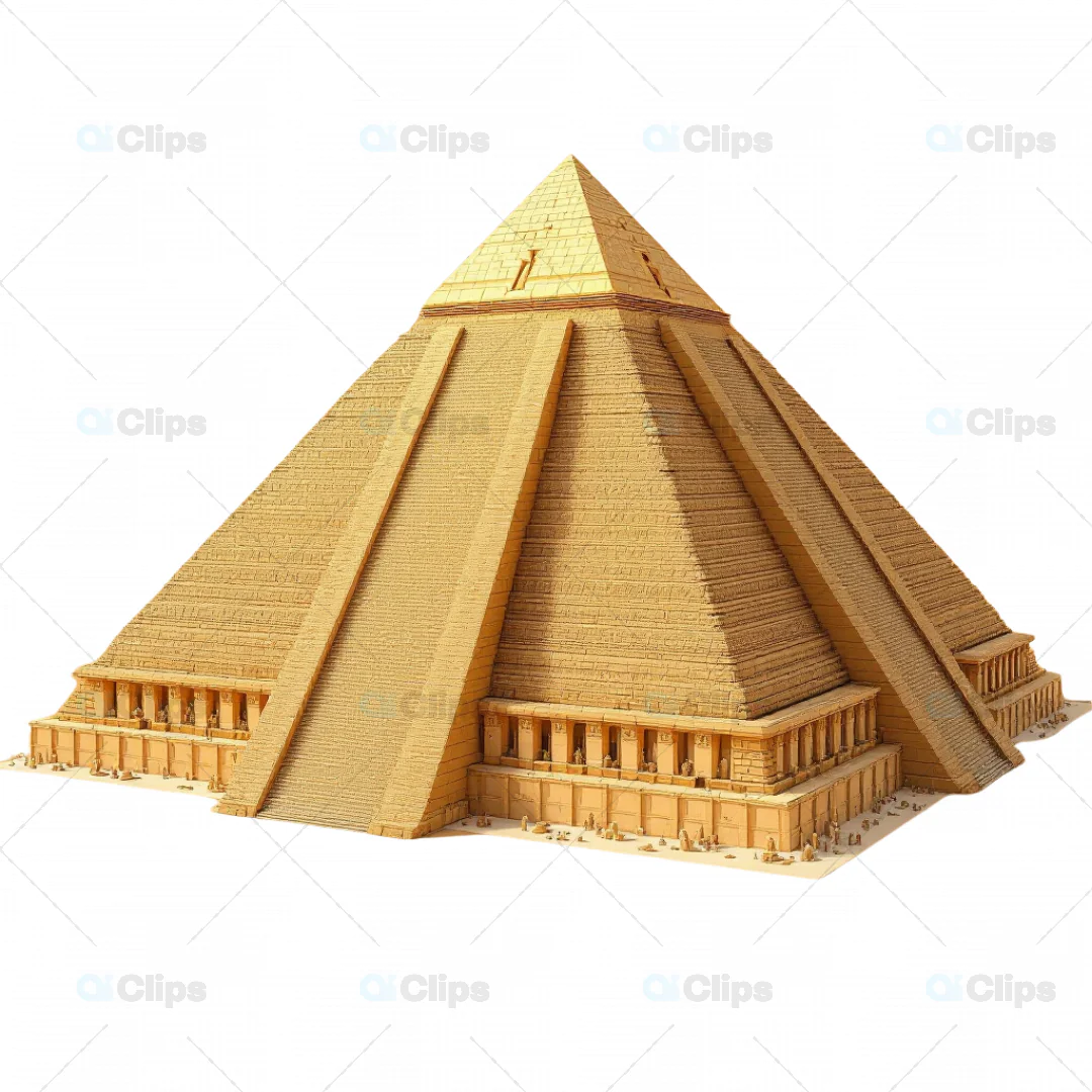 Detailed 3D Ancient Pyramid Illustration