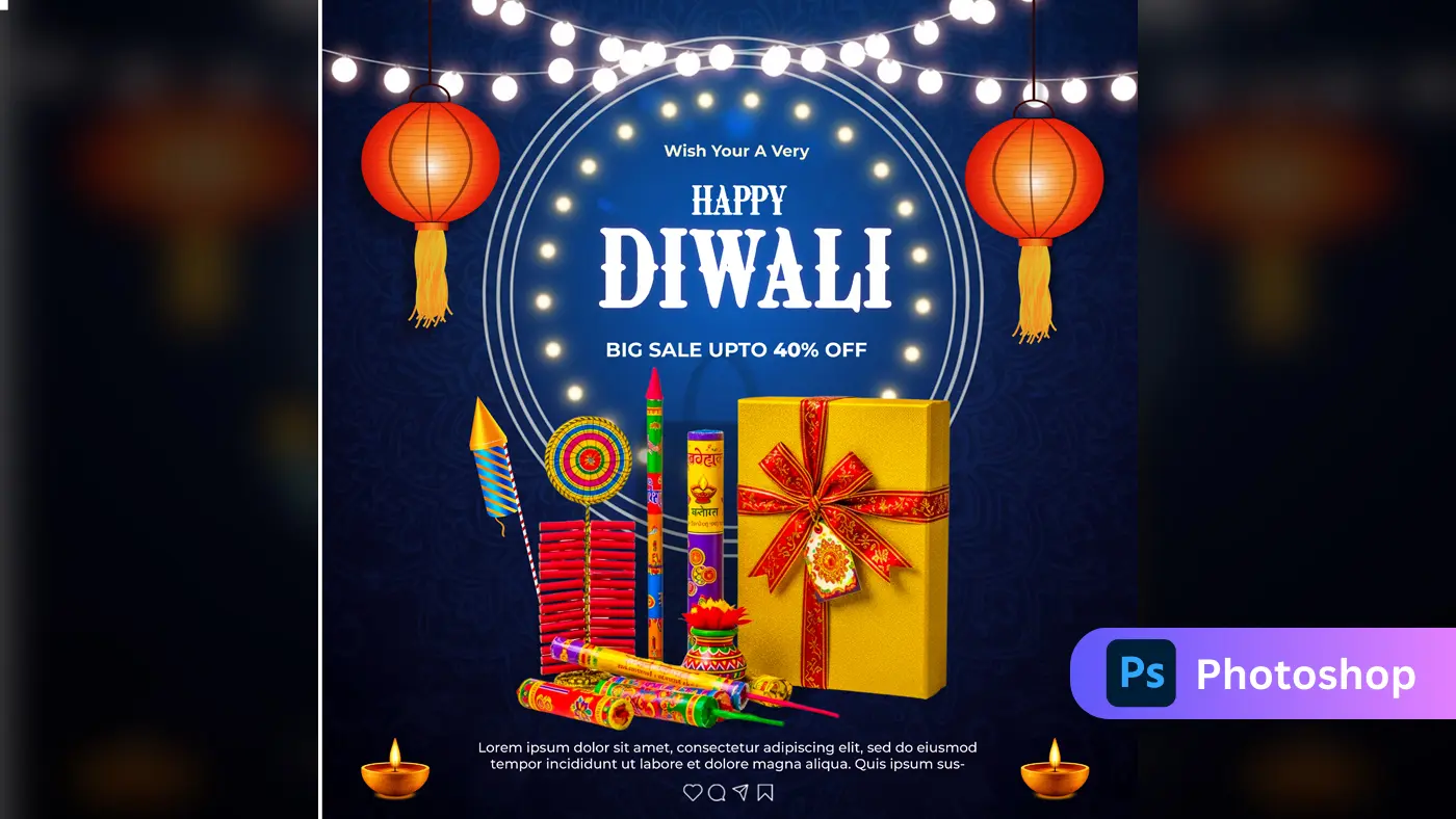 Festive Diwali Discount Poster Template