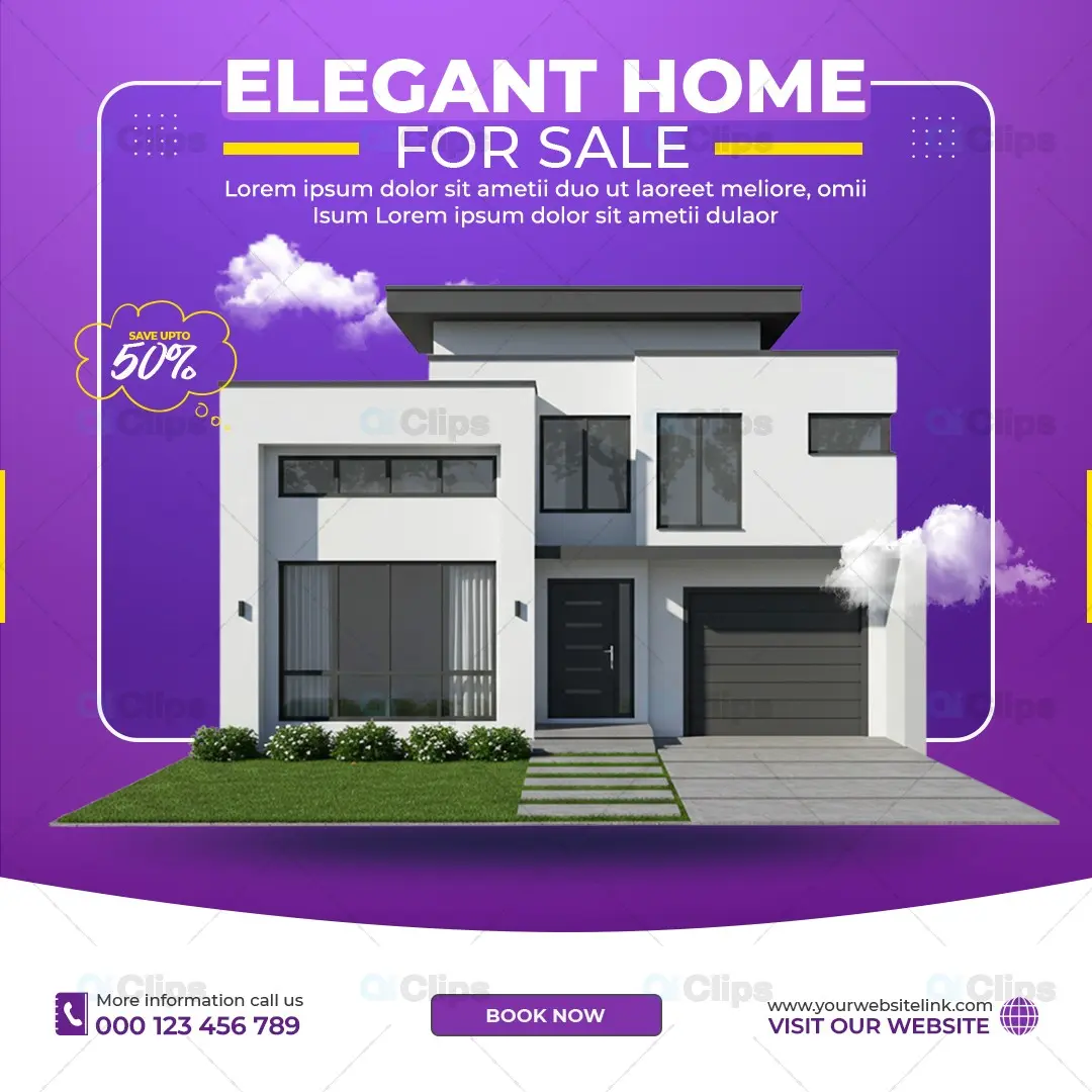 Modern Real Estate Home Sale Social Media Template
