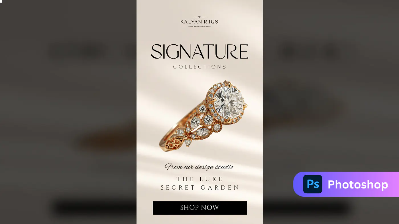Luxury Wedding Ring Collection Ad Template