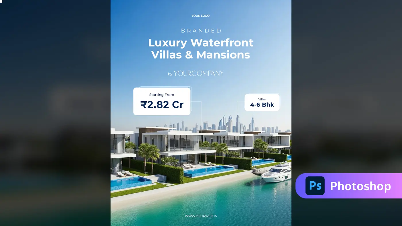 Luxury Waterfront Property Ad Template