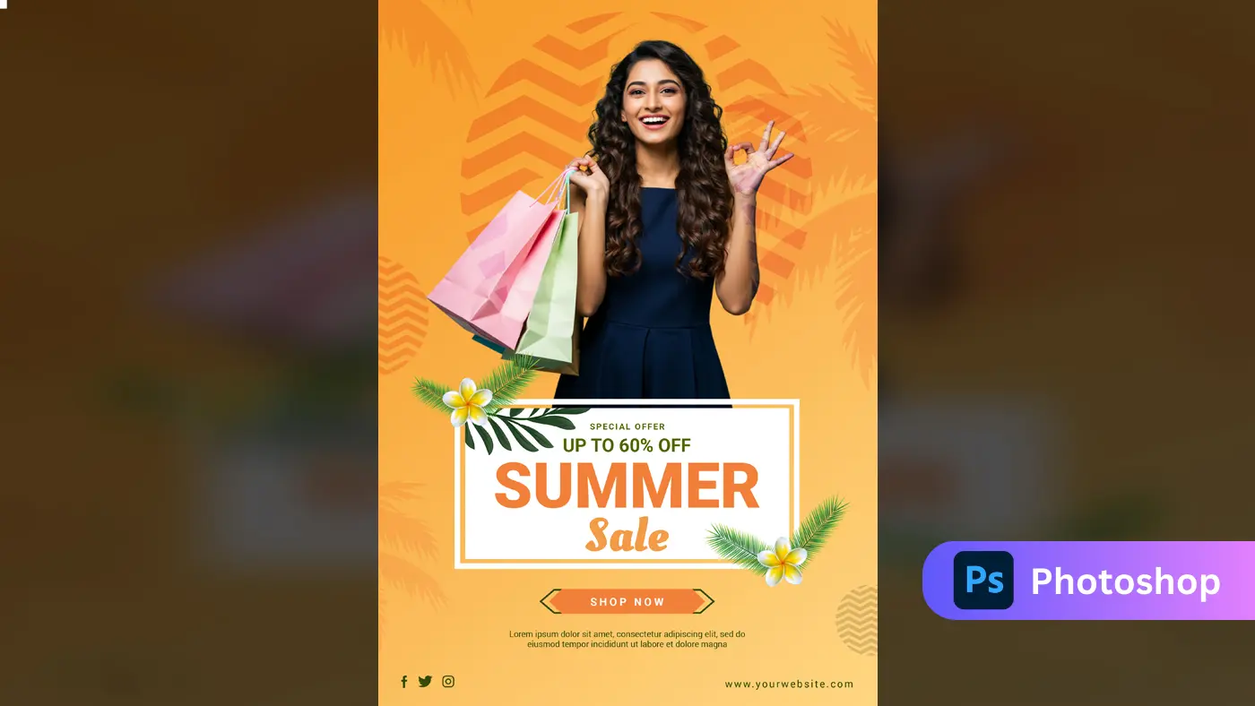 Vibrant Summer Sale Photoshop Template for Professionals