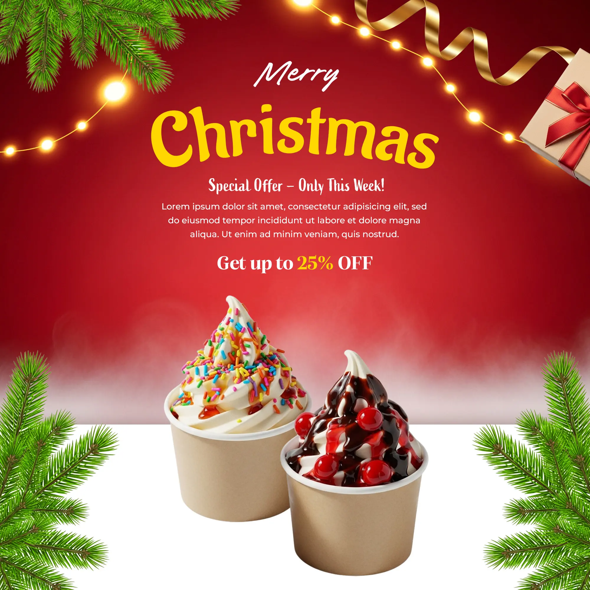 Festive Dessert Christmas Promotion Template
