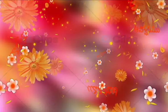 Festive Floral Background with Warm Pink and Orange Gradient