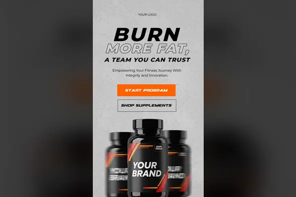 High-Impact Fitness Supplement Ad Template