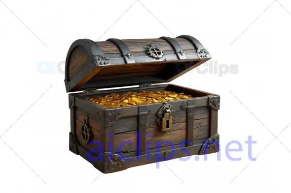 Pirate Treasure Chest with Gold Coins - 3D Model
