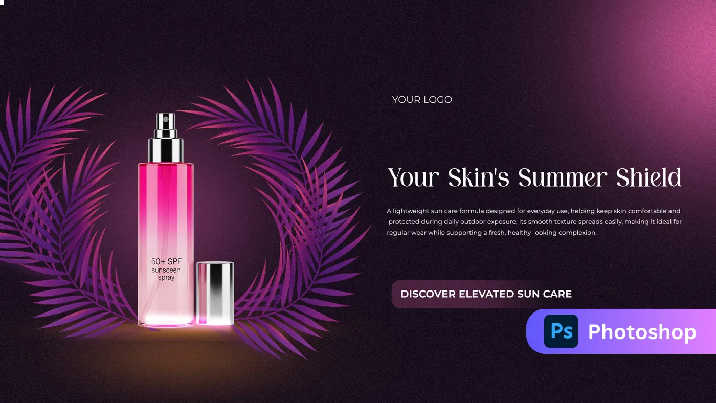 Tropical Skincare & Sunscreen Ad Template