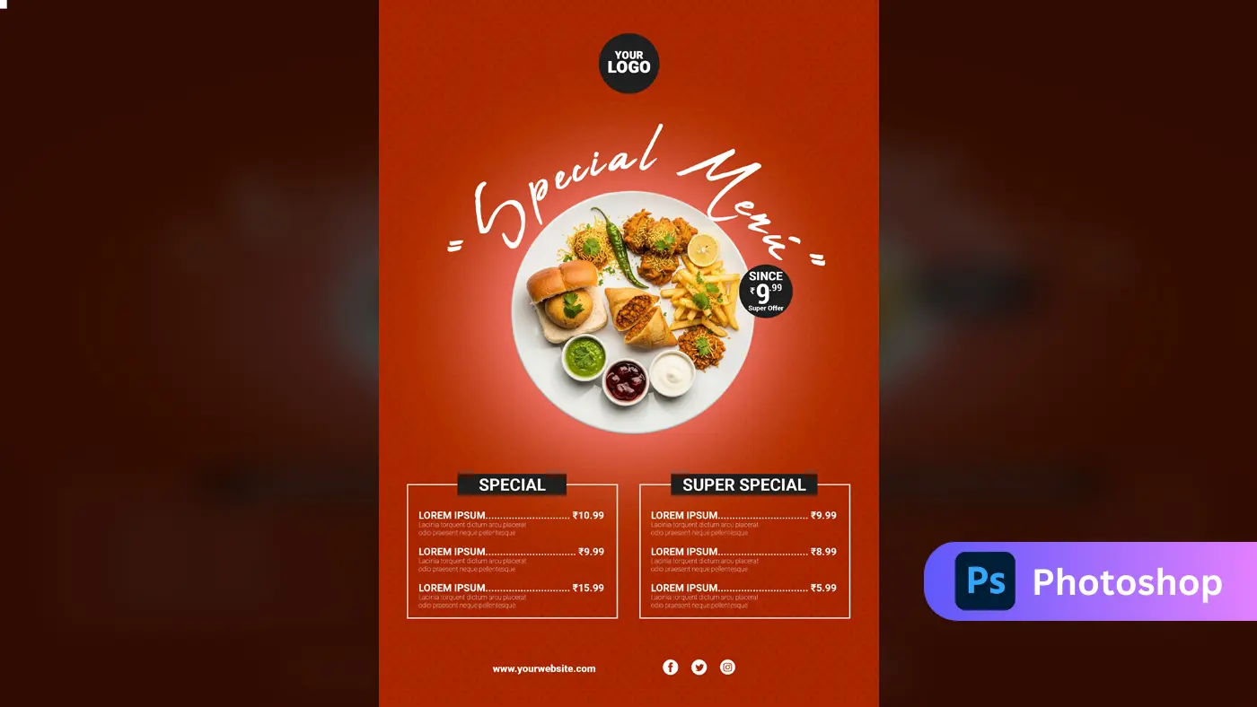Indian Street Food Special Menu Template
